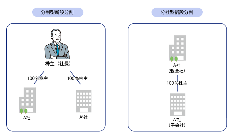 分割型新設分割と分社型新設分割
